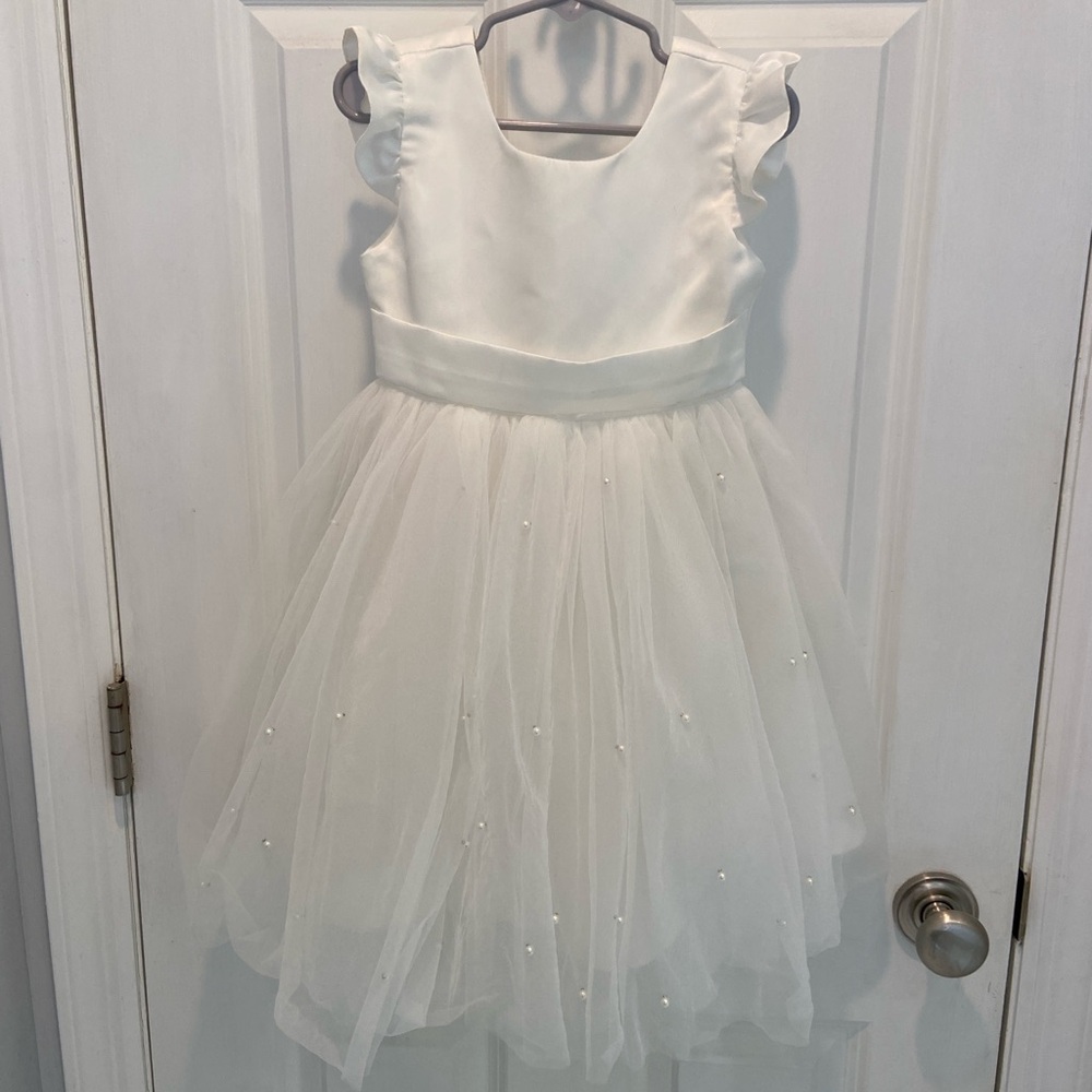 Elegant White Flower Girl Dress